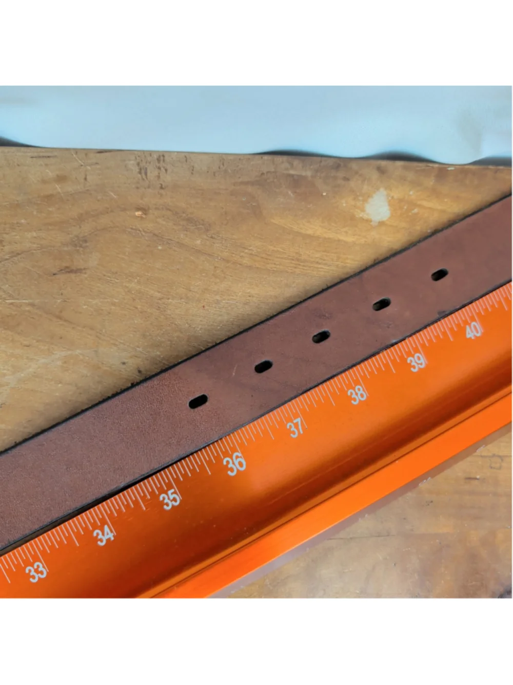 Vintage Saddle Leather Belt With Brass Buckle 38